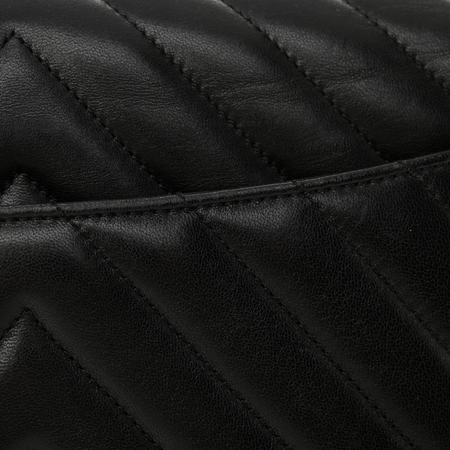 Lambskin Chevron Quilted Medium Trendy CC Dual Handle Flap Bag Black