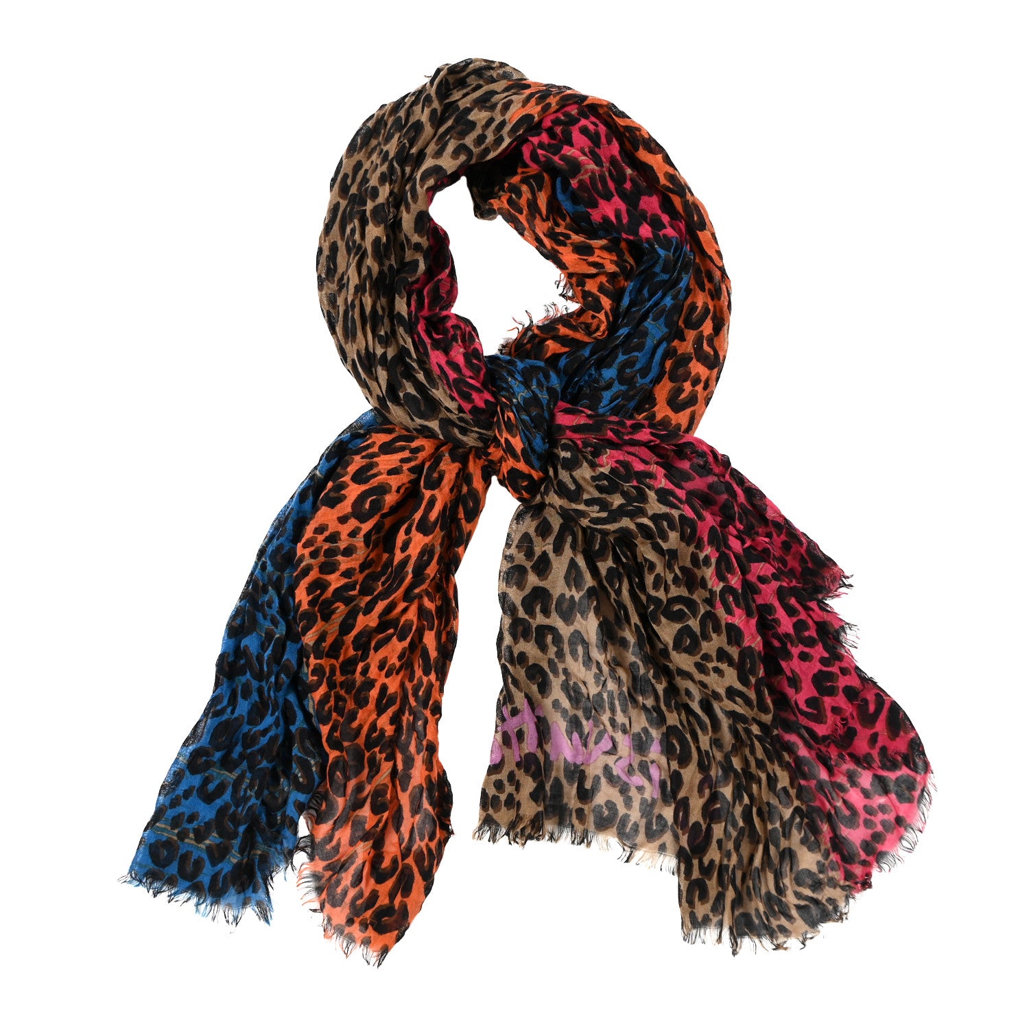 Louis Vuitton Cashmere Silk Leopard Etole Stole Marron Multicolor 1 of 9