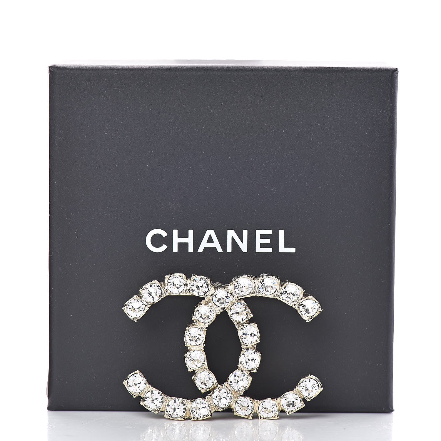 Chanel Crystal CC Brooch Light Gold 5 of 5