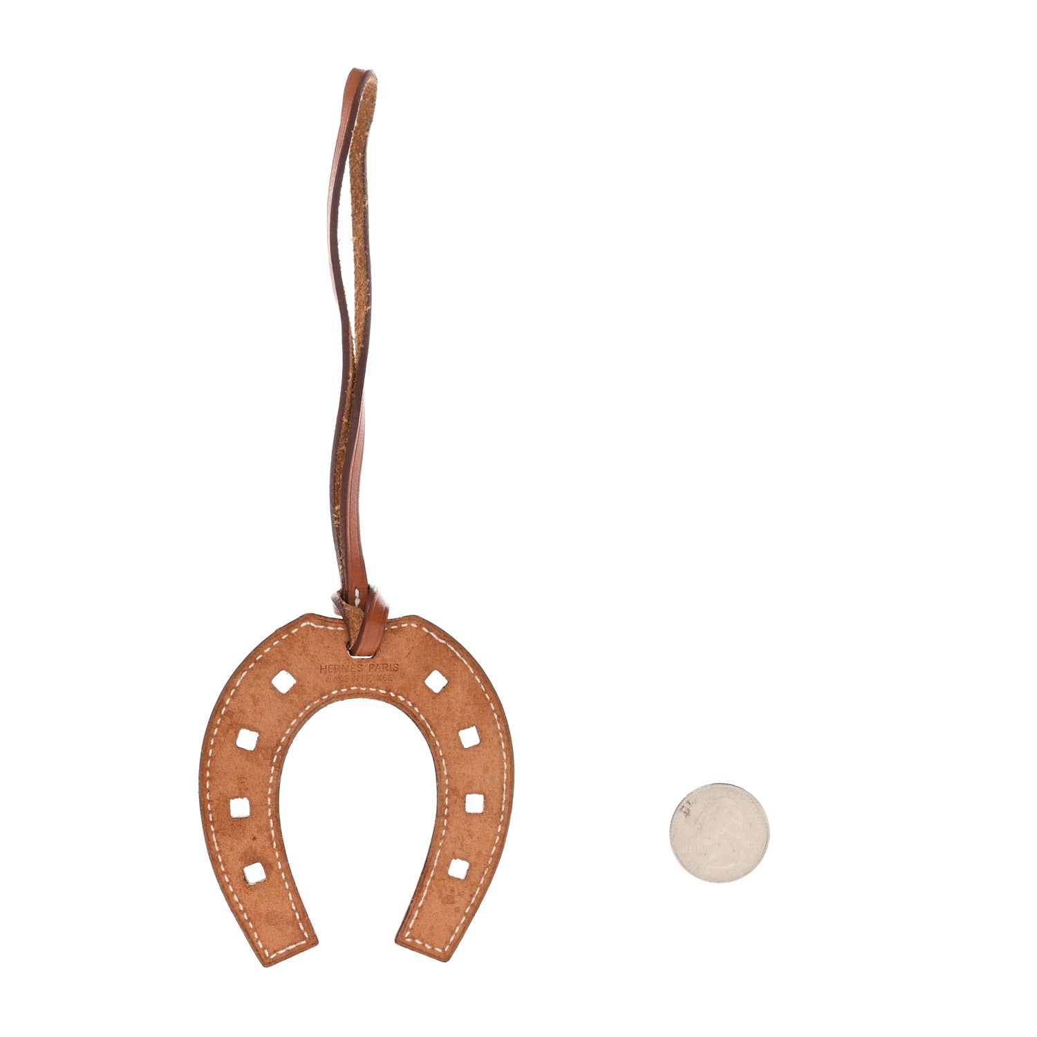 HERMES Horseshoe Charm Brown エルメス　馬蹄チャーム Hermes Barenia Paddock Horseshoe Bag Charm Fauve 1522086