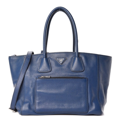 Prada Vitello Phenix Shopping Tote Bluette 1 of 15