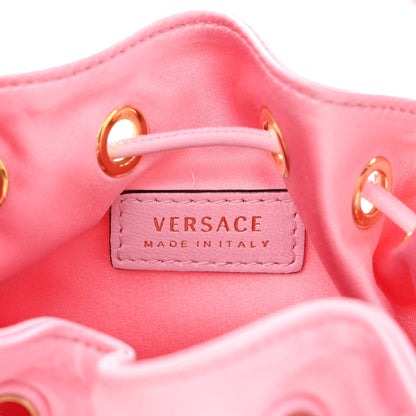 Versace Satin Medusa Drawstring Bucket Bag Pink 6 of 11