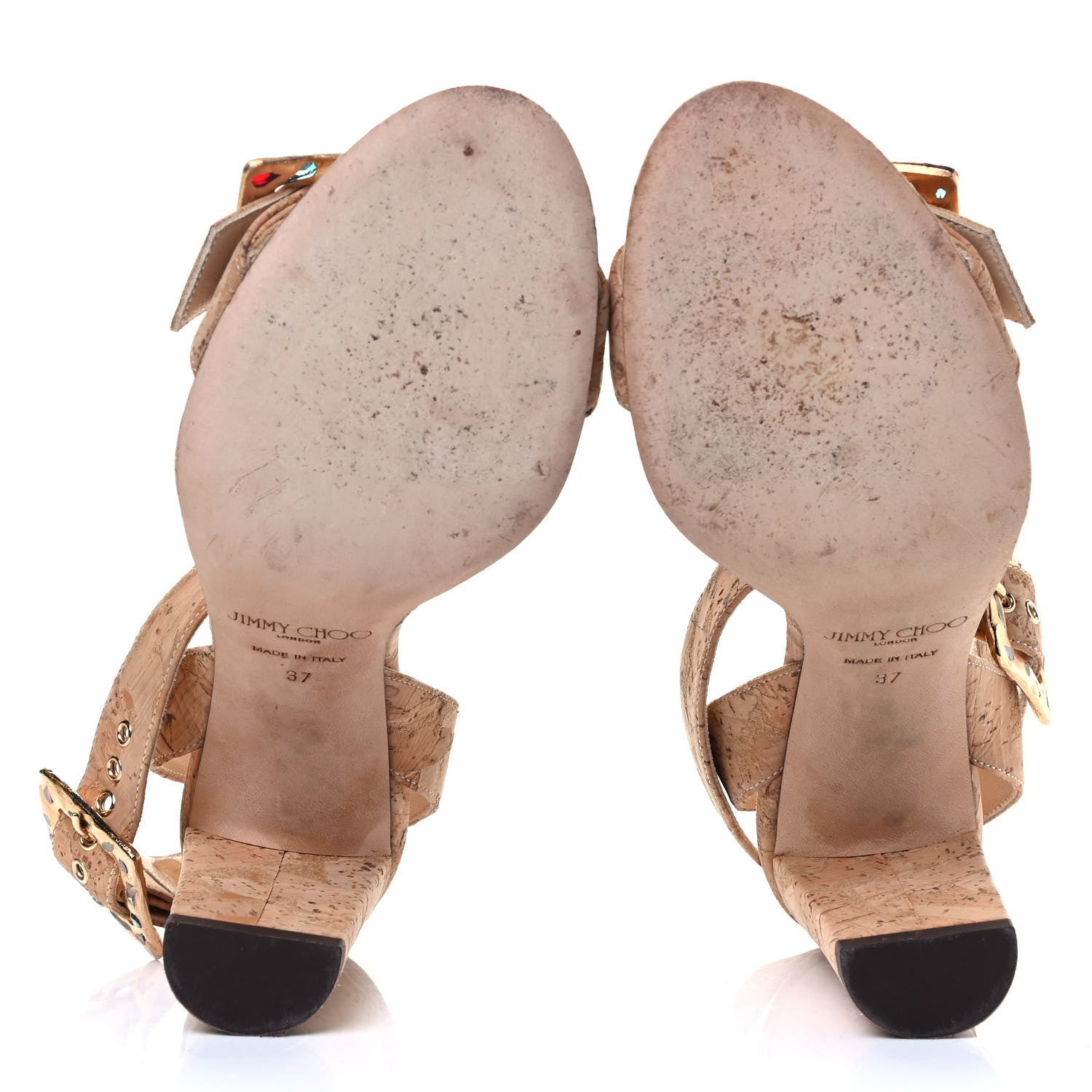 Jimmy Choo Dacha Cork Sandals 37 Beige 4 of 5