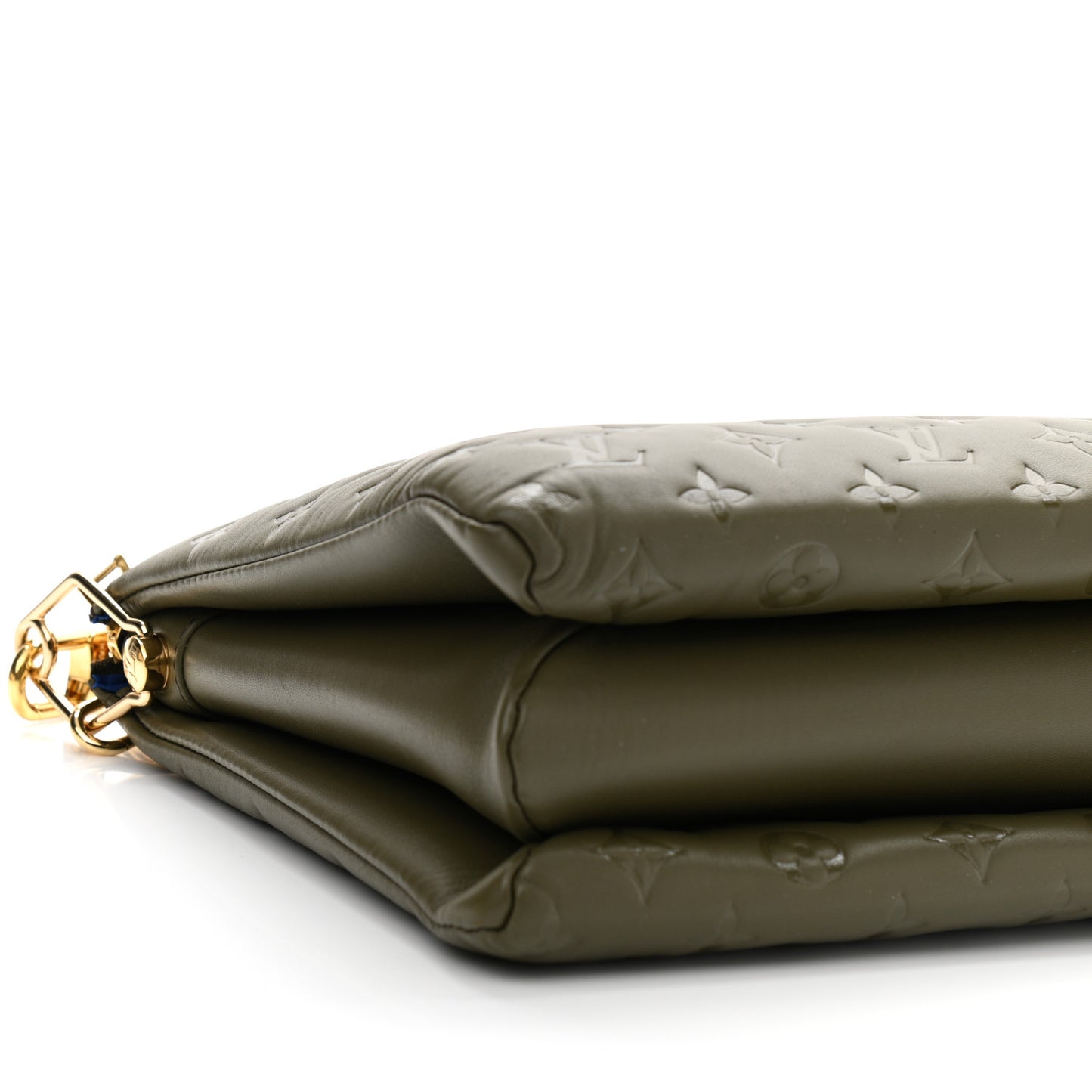 Lambskin Embossed Monogram Coussin MM Khaki