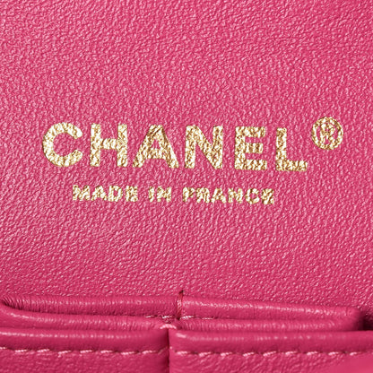 Chanel Lambskin Chevron Quilted Medium Double Flap Pink 7 of 18