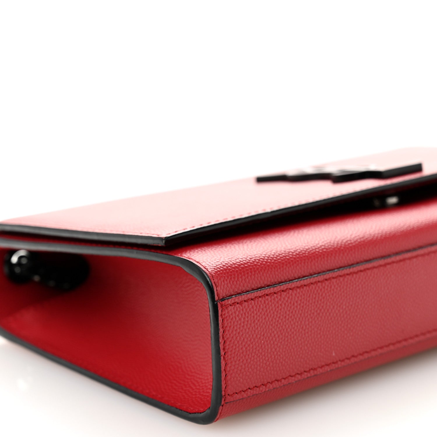 Saint Laurent Grain De Poudre Medium Classic Monogram Monochrome Kate Satchel Lipstick Red 8 of 9