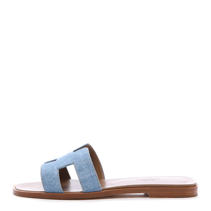 Hermes Denim Canvas Oran Sandals 36 Bleu Clair 1 of 9