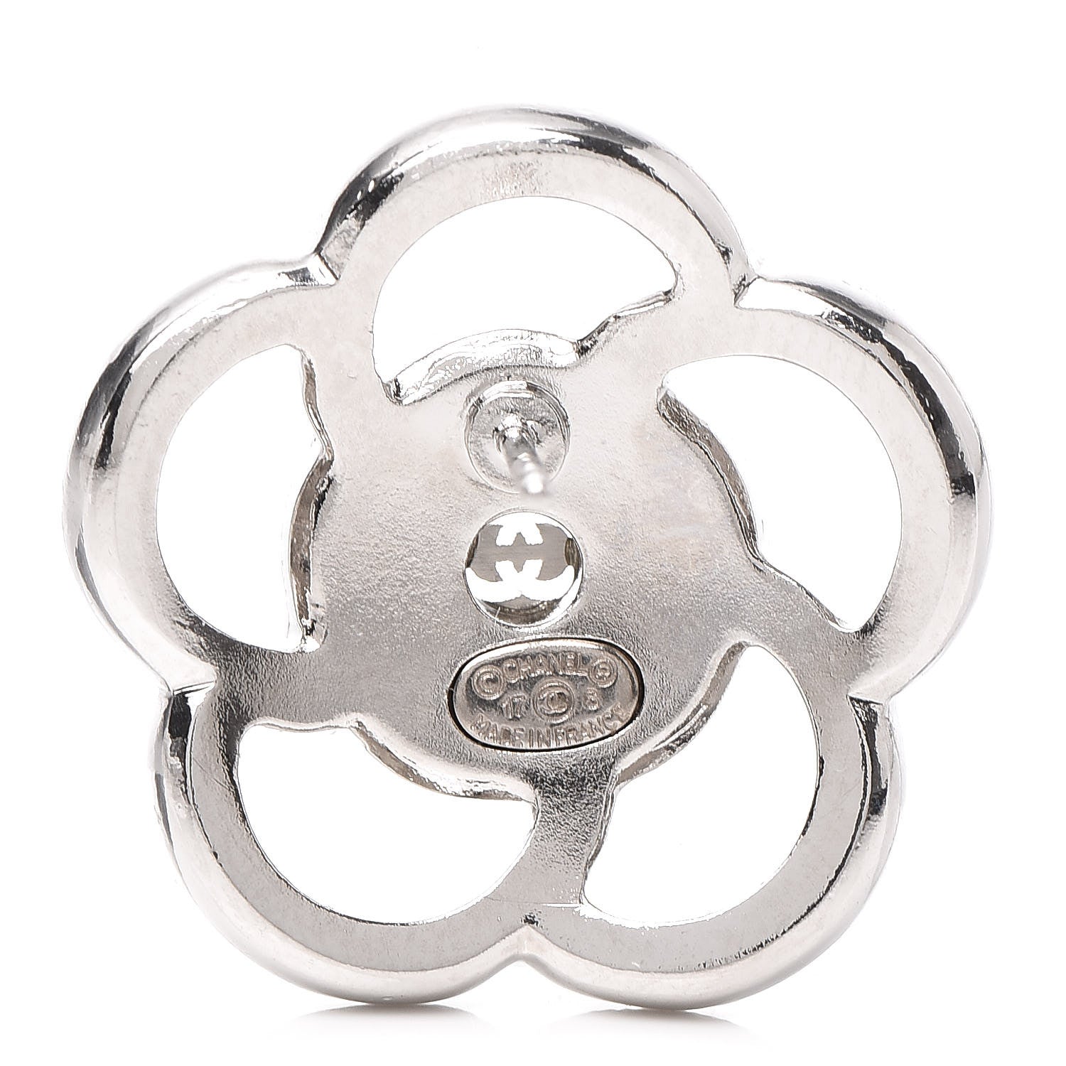 Chanel Crystal CC Camellia Earrings 3 of 4