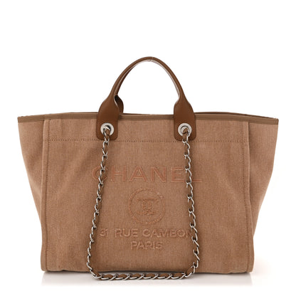 Chanel Canvas Sequin Medium Deauville Tote Ecru 1 of 14