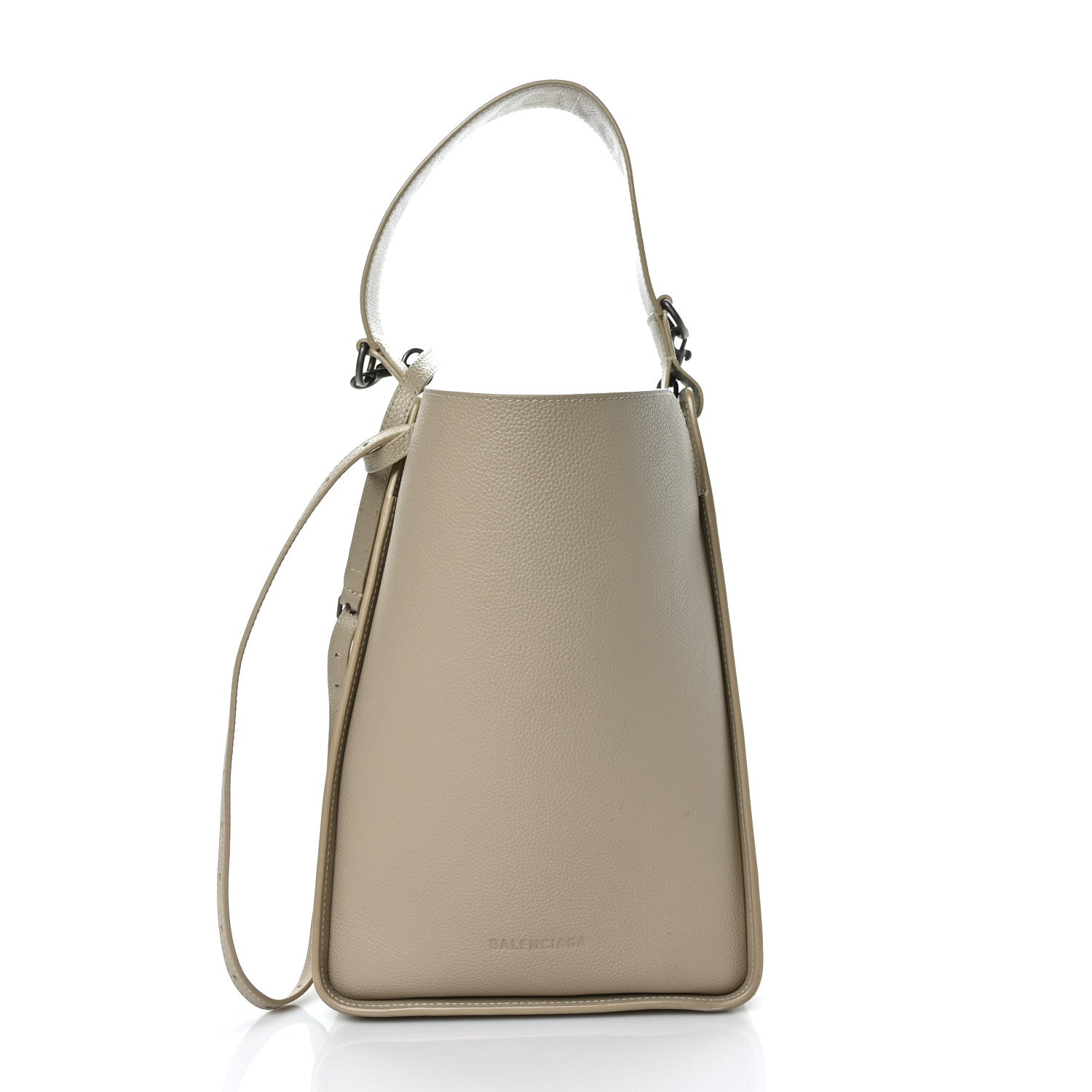 Balenciaga Calfskin Logo Embossed Small Tool 2.0 North-South Tote Taupe 2 of 12