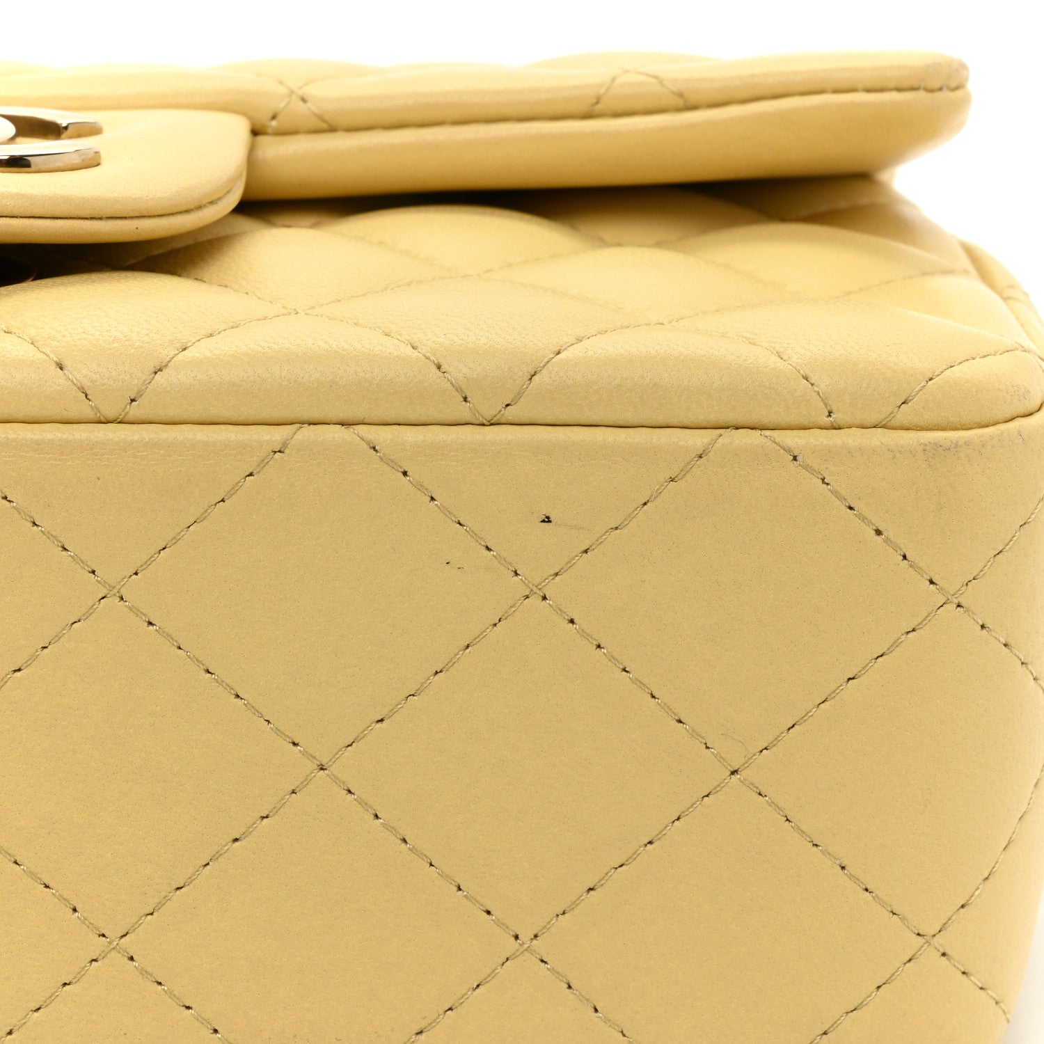 Chanel Lambskin Quilted Mini Rectangular Flap Yellow 15 of 17
