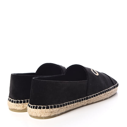 Chanel Velvet Logo Espadrilles 40 Black 4 of 9