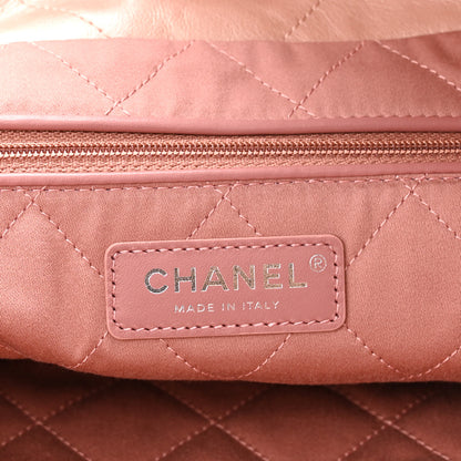 Chanel Metallic Calfskin Quilted Small Chanel 22 Pink 7 of 12