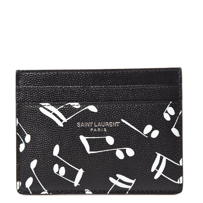 Saint Laurent Grain De Poudre Musical Notes Credit Card Case Black 1 of 8