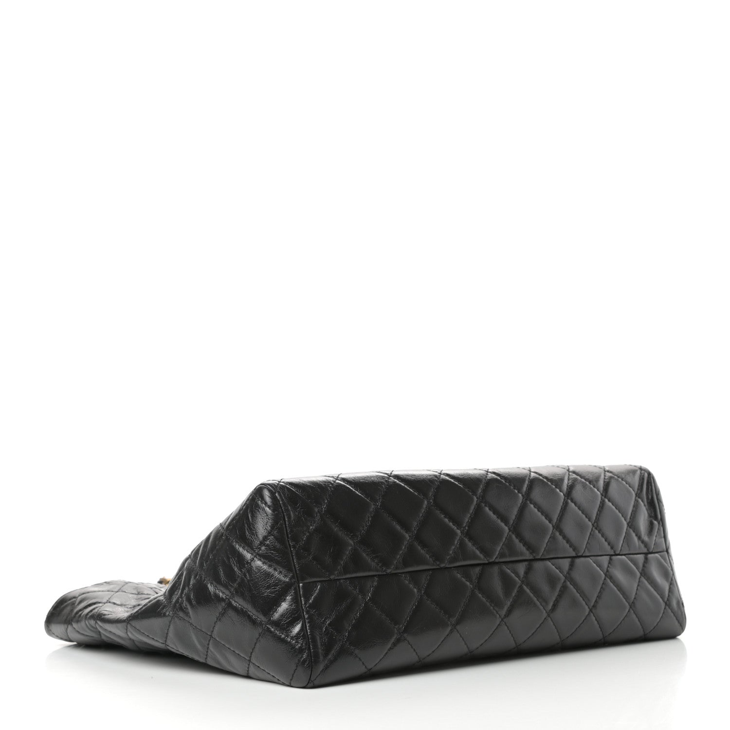 Chanel Glazed Calfskin Quilted Large Front Pocket Tote Black 4 of 10