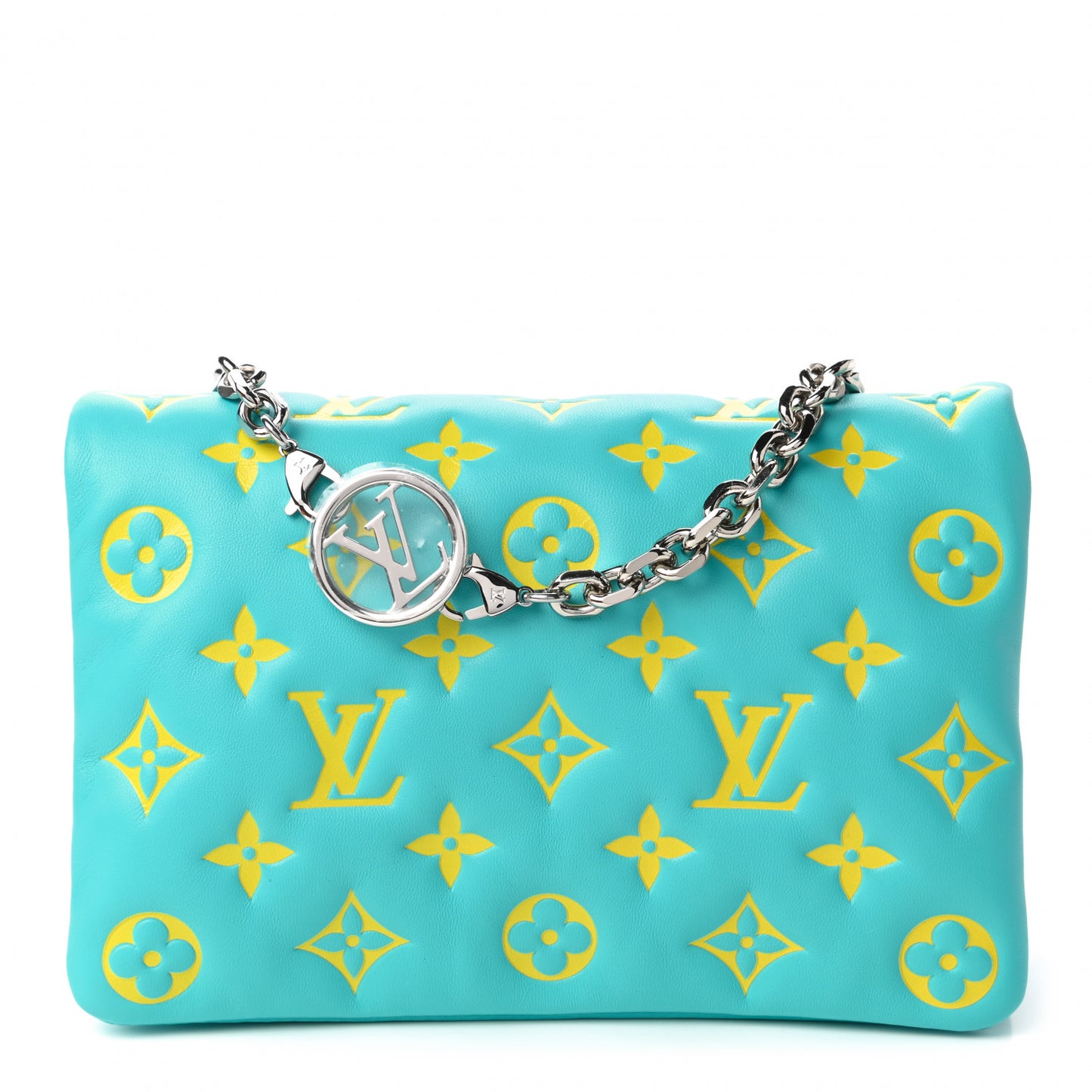 Lambskin Embossed Monogram Vuittamins Pochette Coussin Menthe Jaune