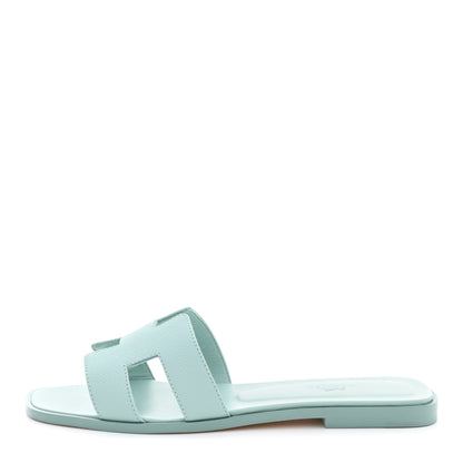 Hermes Epsom Oran Sandals 39 Vert Embrun 1 of 9
