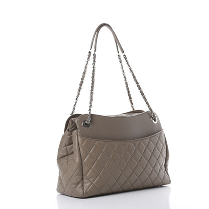 Chanel Lambskin Quilted Large 7 Tote Taupe 2 of 15