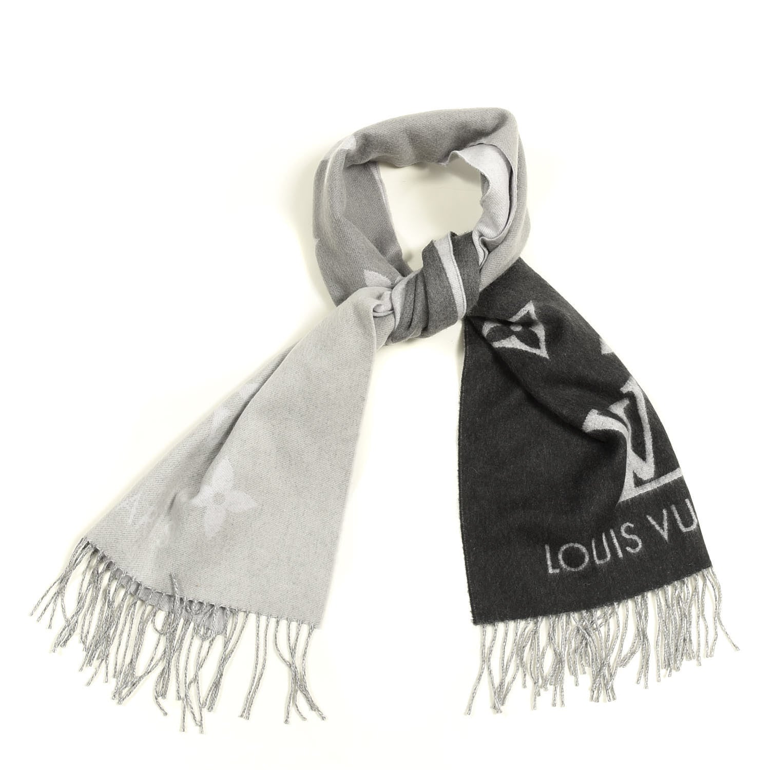 Louis Vuitton Cashmere Monogram Reykjavik Scarf Black 1 of 3