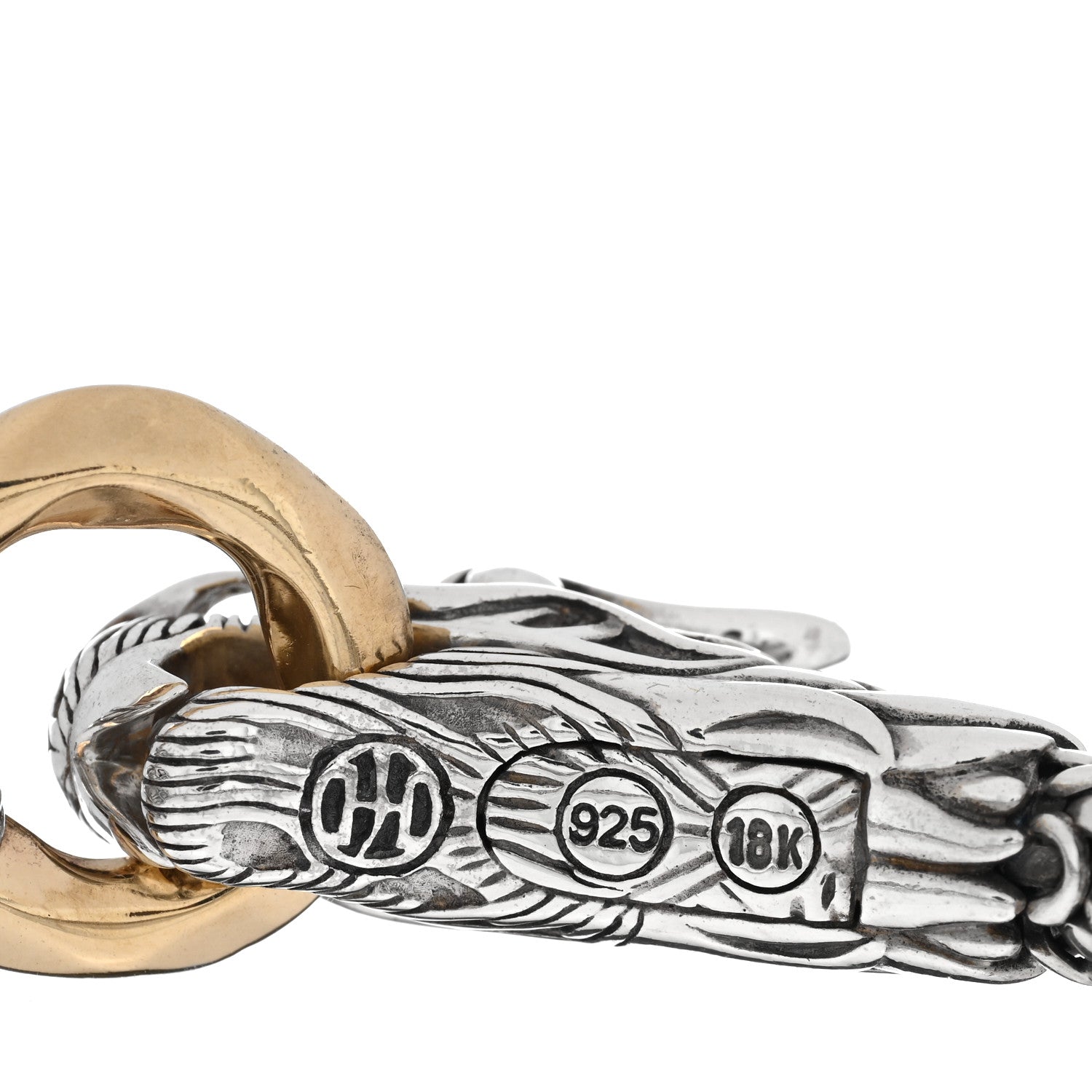 John Hardy Sterling Silver 18K Yellow Gold 6mm Naga Dragon Bracelet 3 of 3