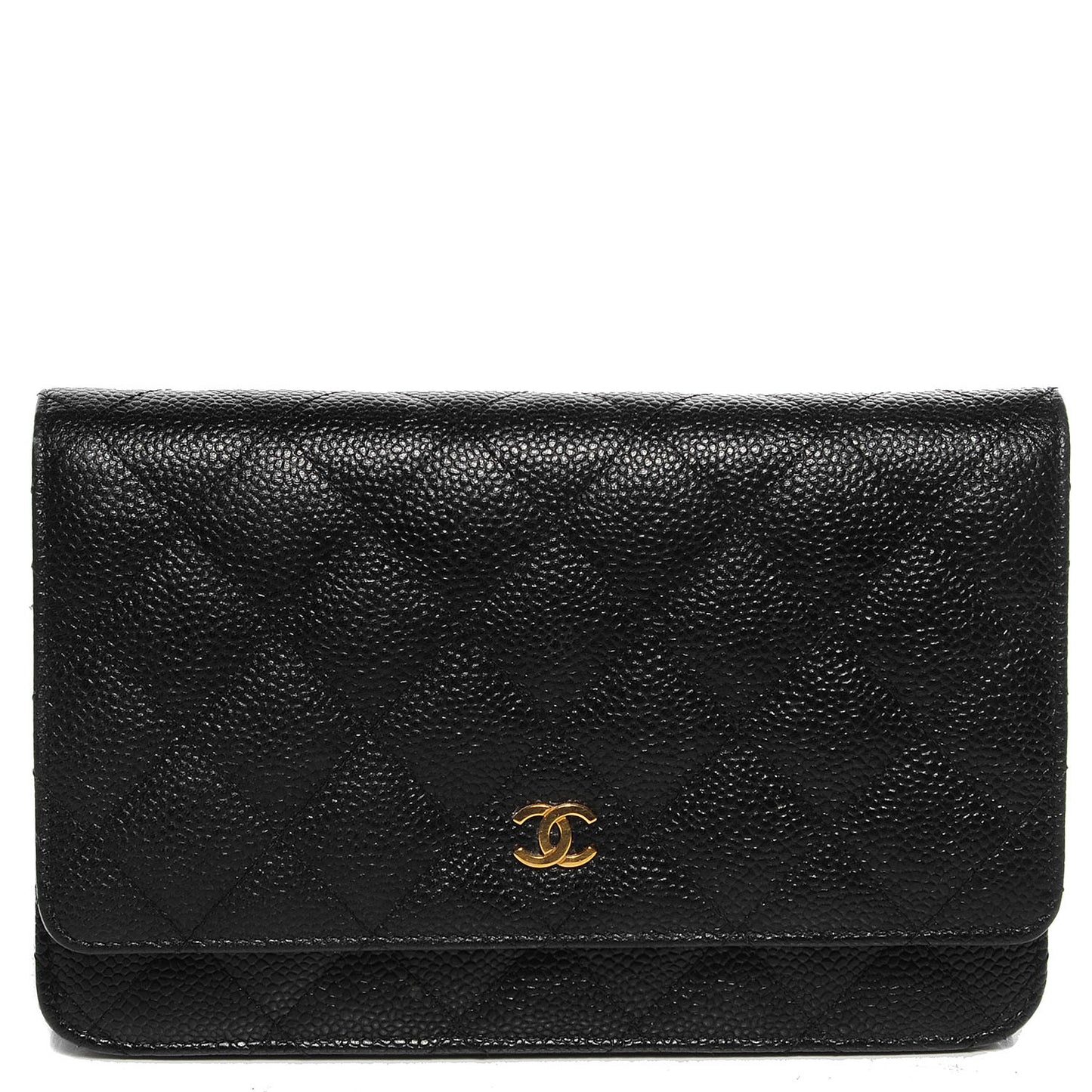 Caviar Quilted Wallet On Chain WOC Black