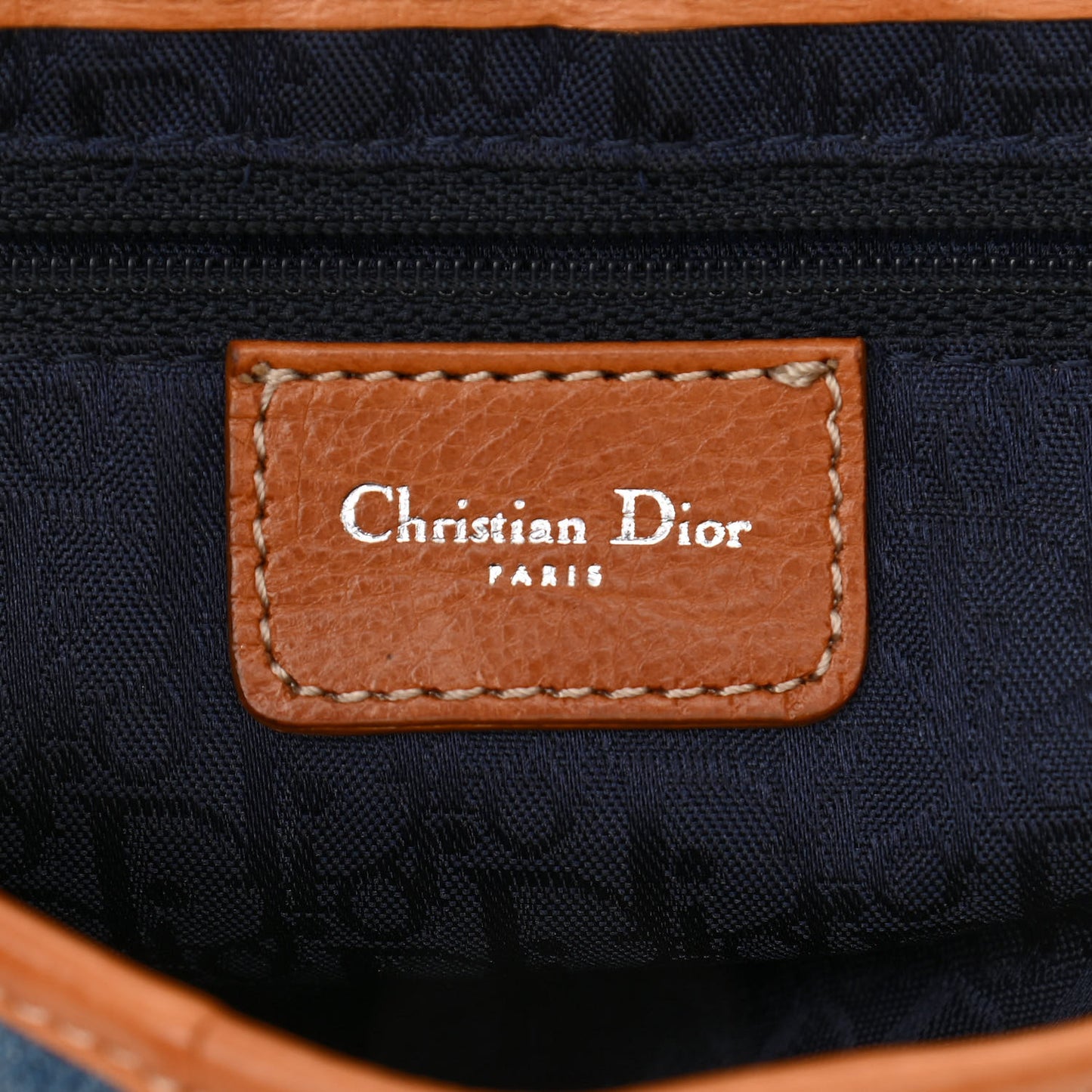 Denim Embroidered Saddle Bag Blue