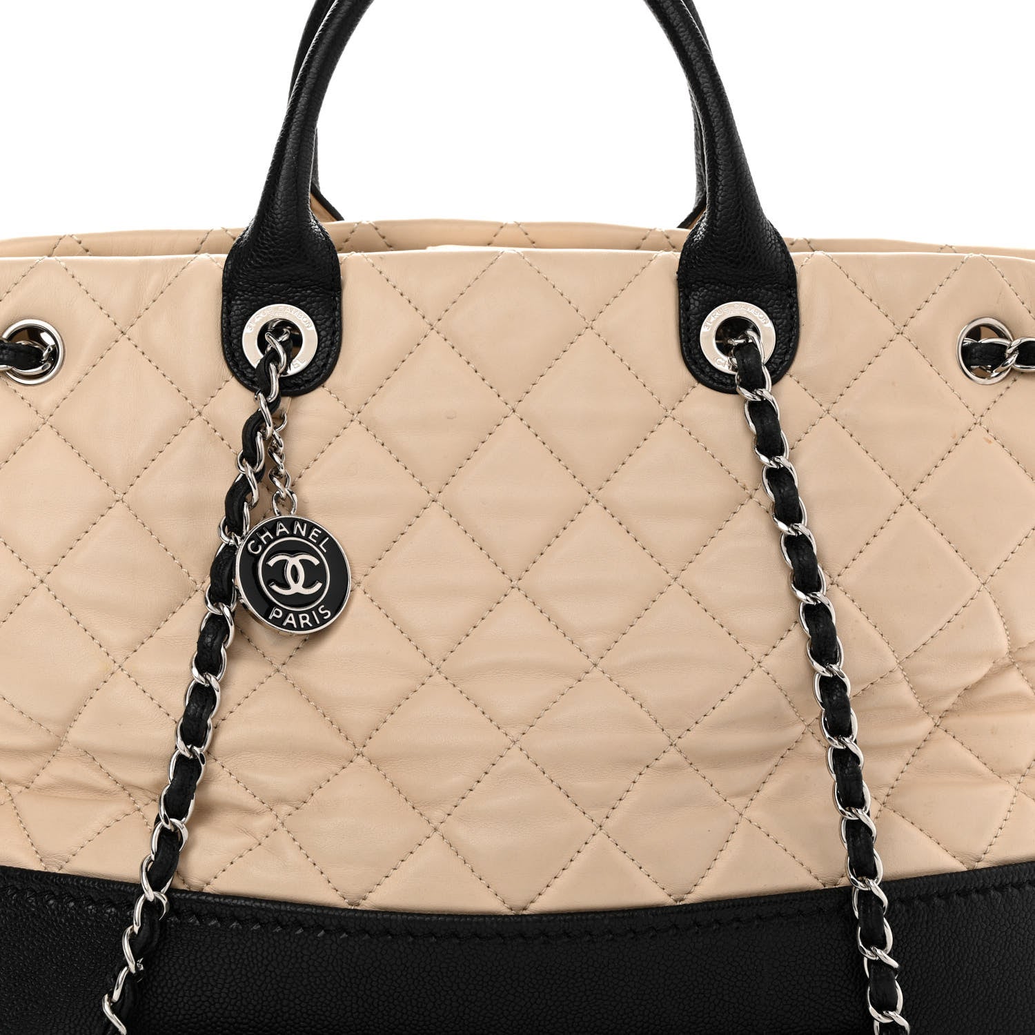 Chanel Calfskin Caviar Quilted Large Shopping Tote Beige 7 of 17