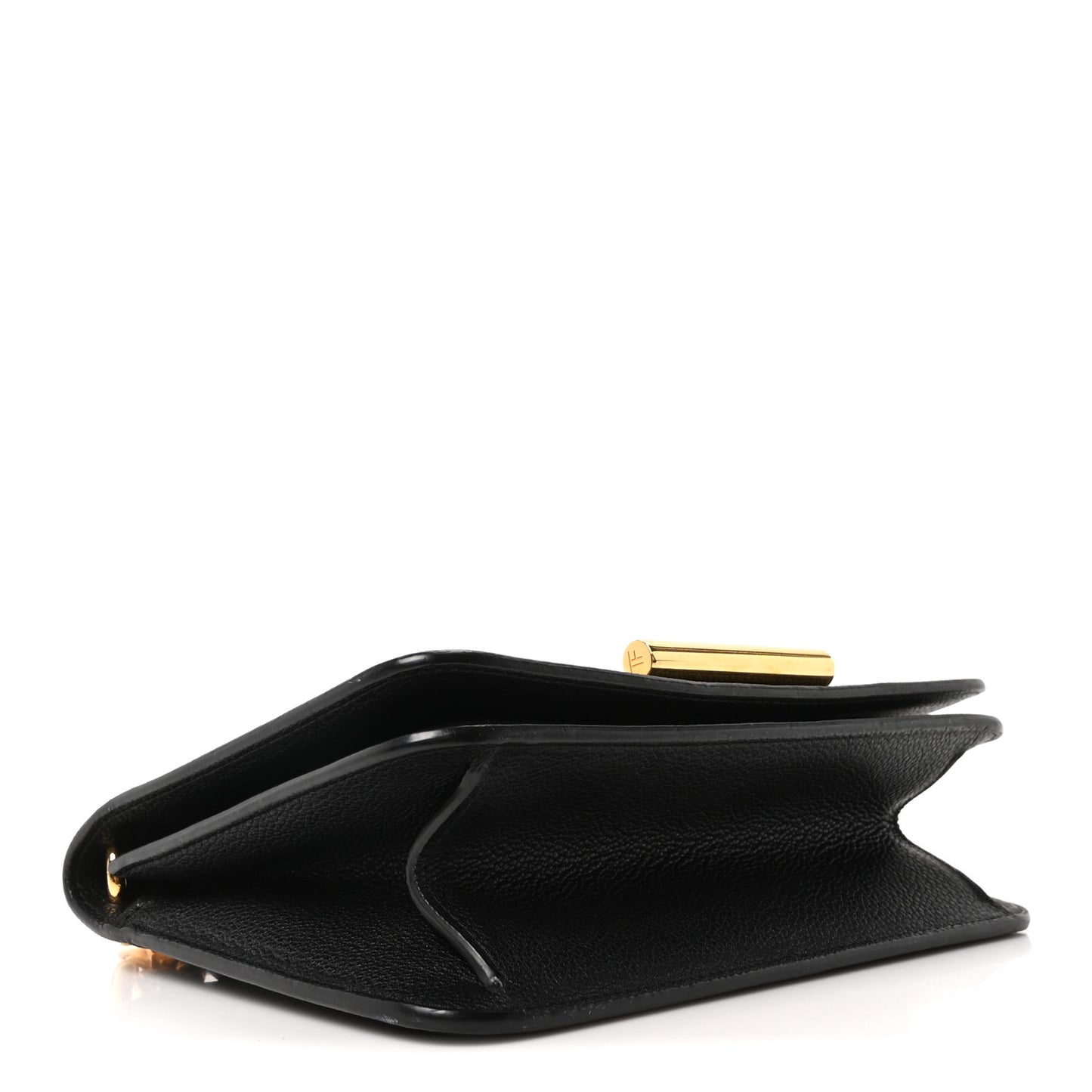 Grained Calfskin Tara Chain Shoulder Bag Black