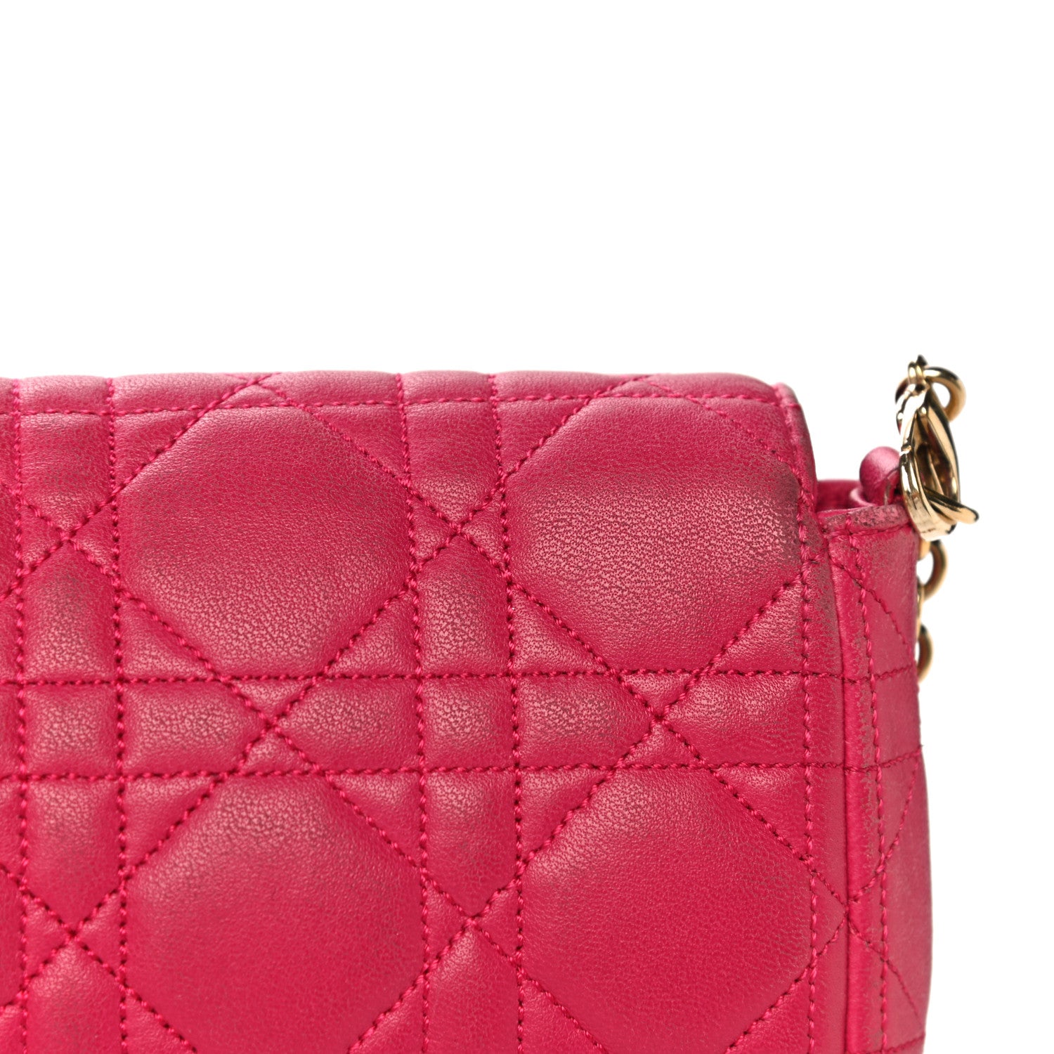 Christian Dior Lambskin Cannage Miss Dior Promenade Pouch Fuchsia 23 of 30