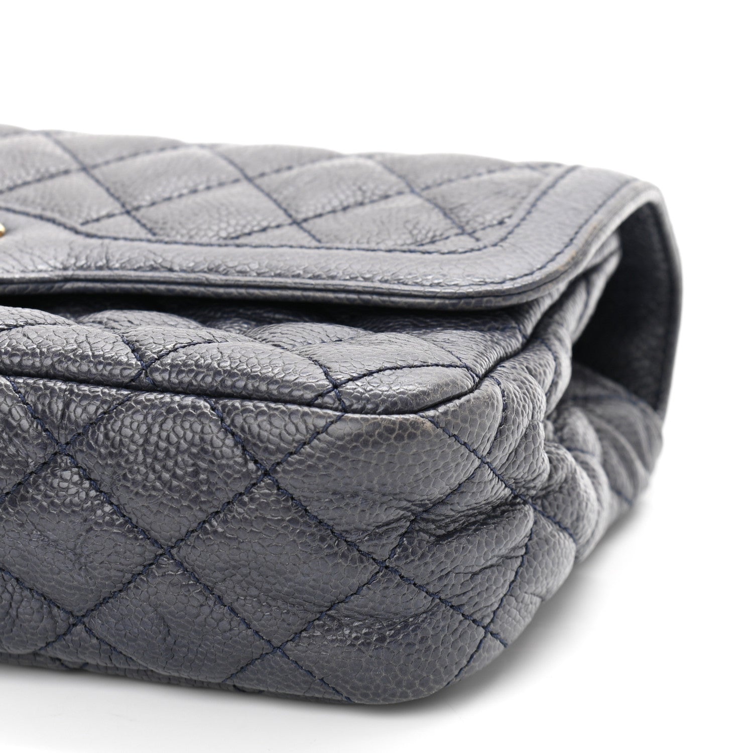 Chanel Crumpled Grained Calfskin Small Two Tone Flap Navy 10 of 10