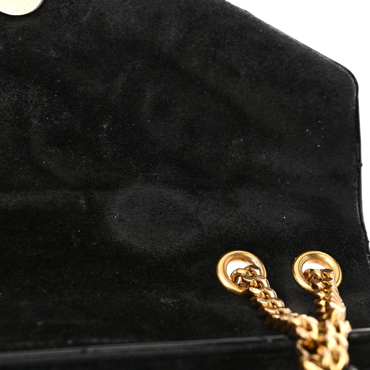 Patent Y Quilted Monogram Small Loulou Chain Satchel Black