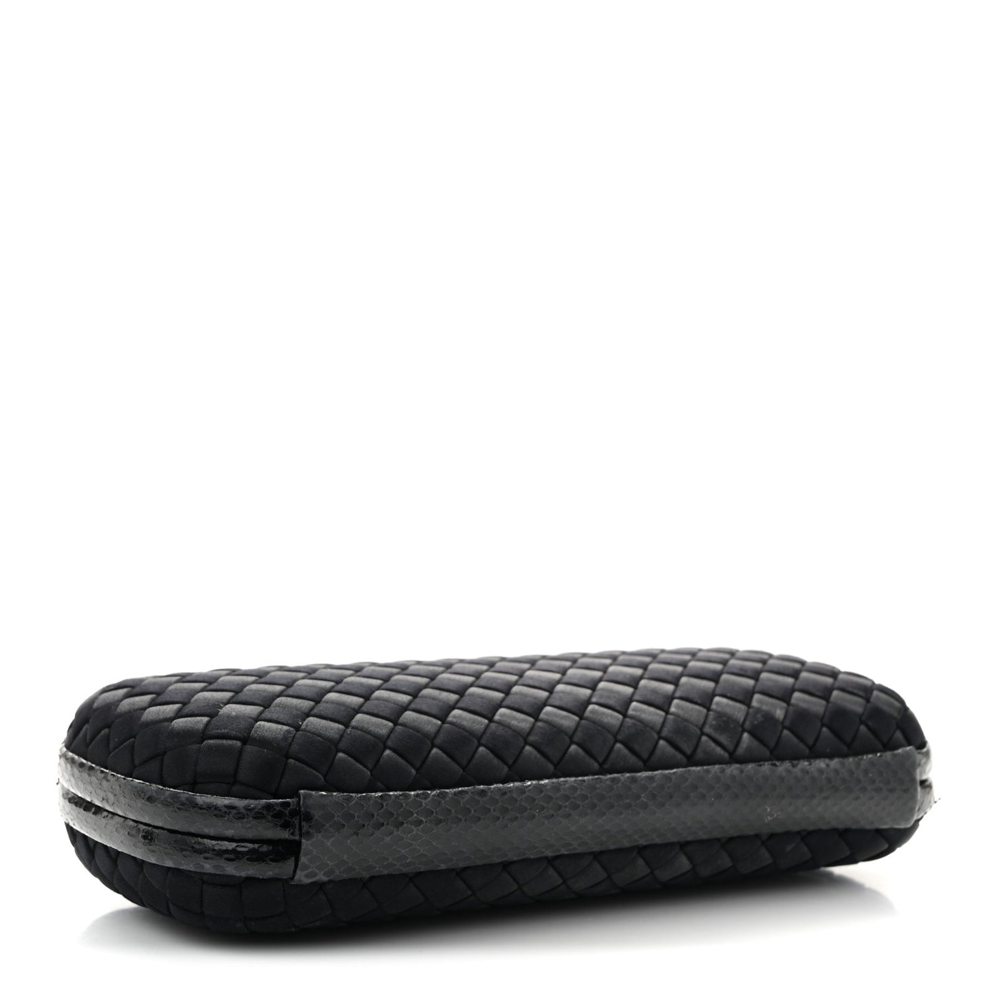 Satin Ayers Intreccio Impero Stretch Knot Clutch Black