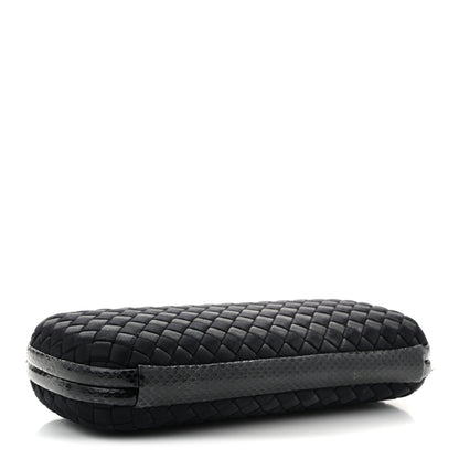 Bottega Veneta Satin Ayers Intreccio Impero Stretch Knot Clutch Black 4 of 10