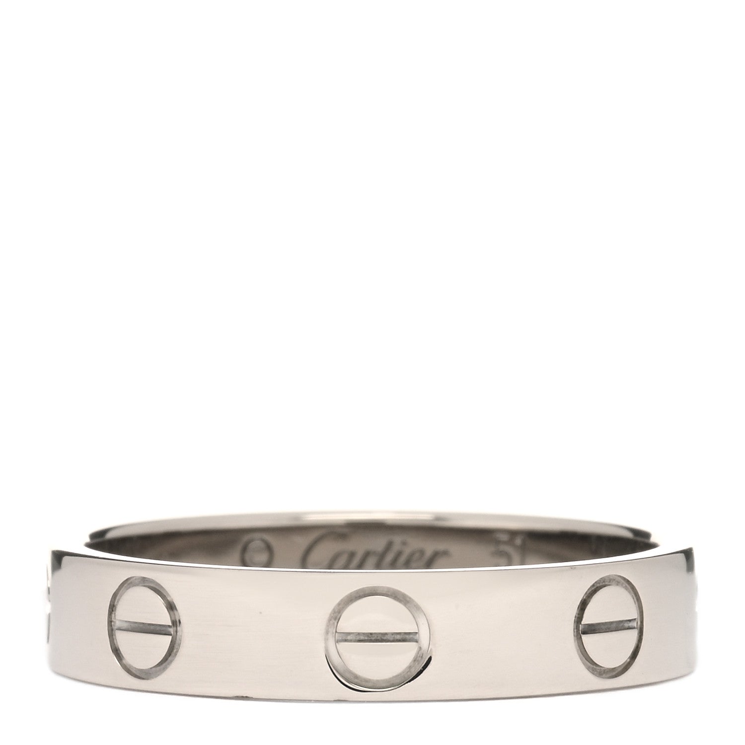 Cartier 18K White Gold 3.5mm LOVE Wedding Band Ring 51 5.75 1 of 3