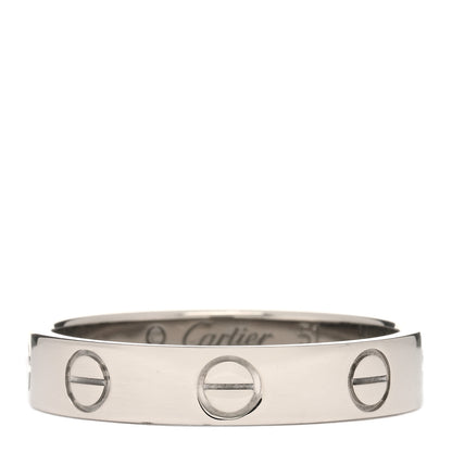 Cartier 18K White Gold 3.5mm LOVE Wedding Band Ring 51 5.75 1 of 3