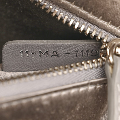 Christian Dior Satin Crystal Cannage Mini Lady Dior Gray 7 of 16