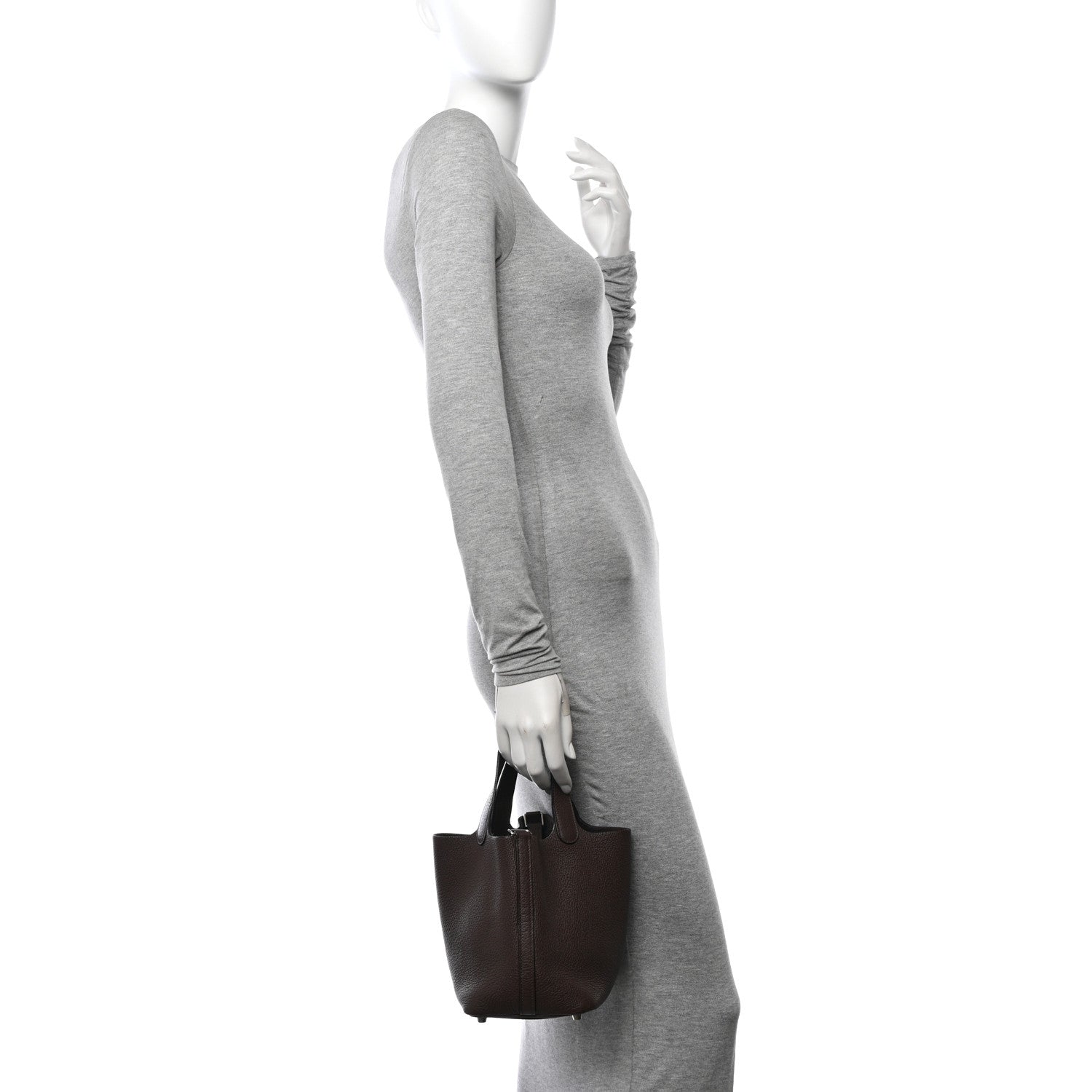 Hermes Taurillon Clemence Picotin 18 PM Cafe 2 of 10