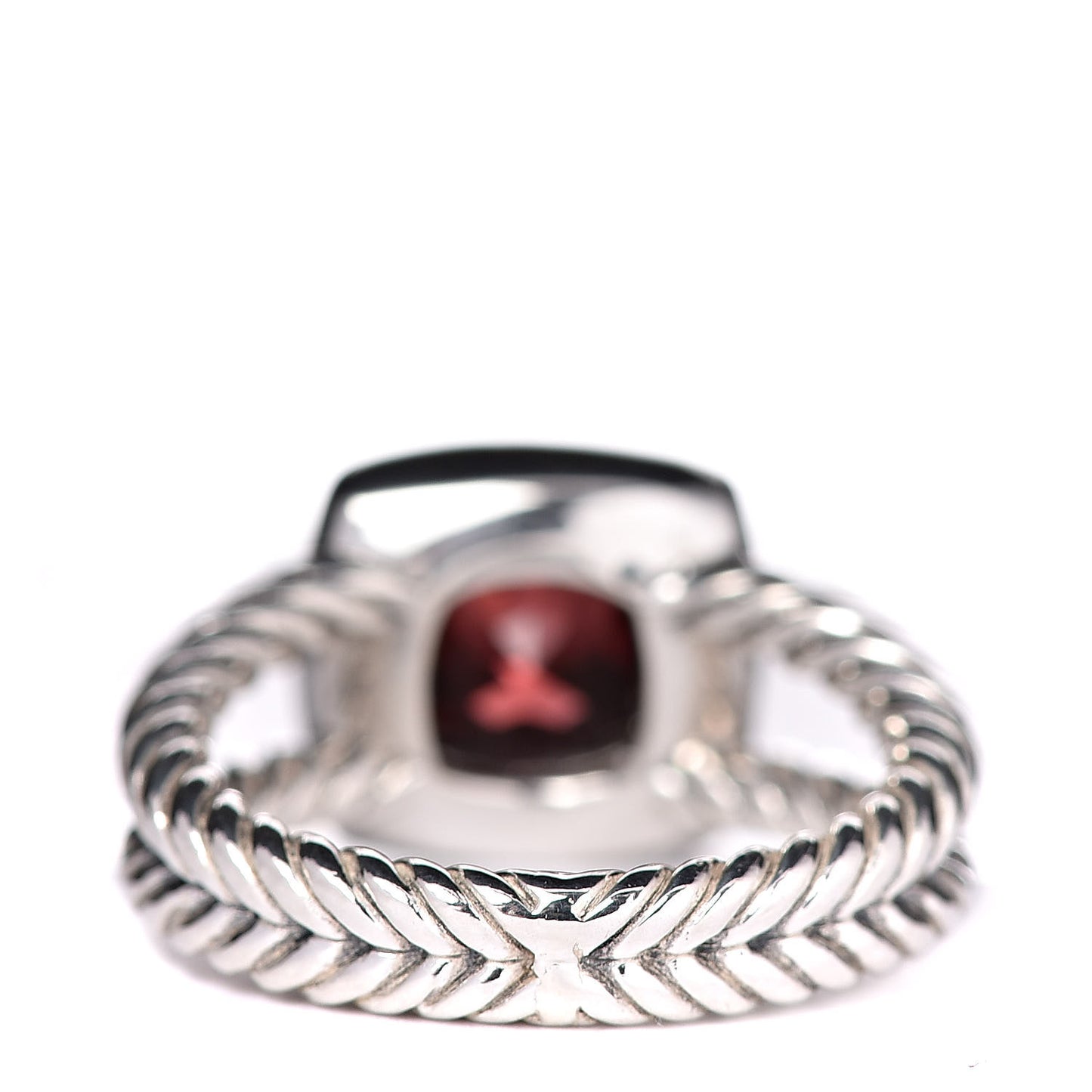 Sterling Silver Diamond Garnet 7mm Petite Albion Ring 49 5