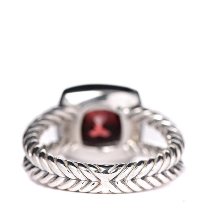 David Yurman Sterling Silver Diamond Garnet 7mm Petite Albion Ring 49 5 7 of 13