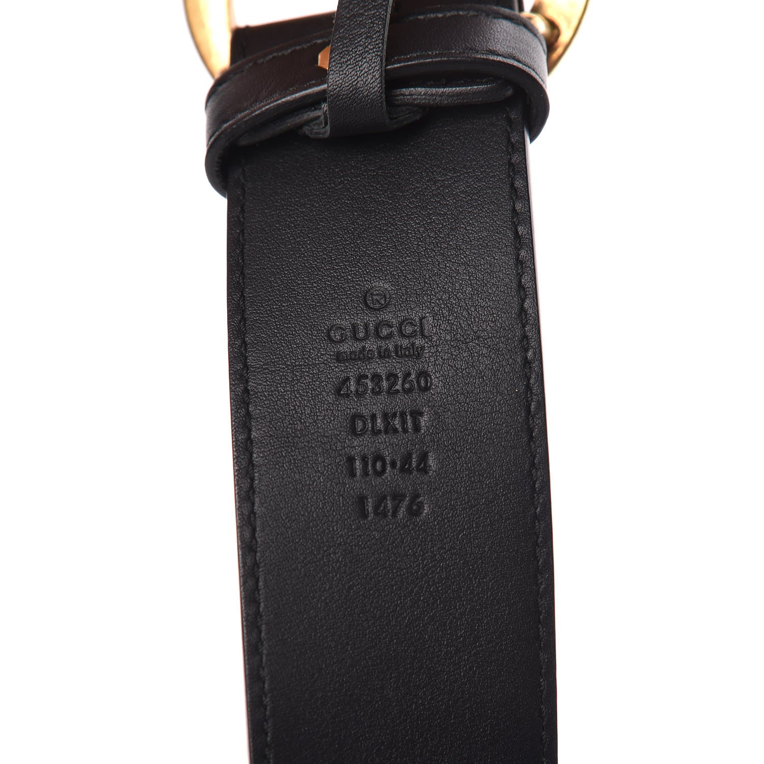 Gucci Moon Calfskin Pearl Double G 40mm Belt 110 44 Black Cream 4 of 7