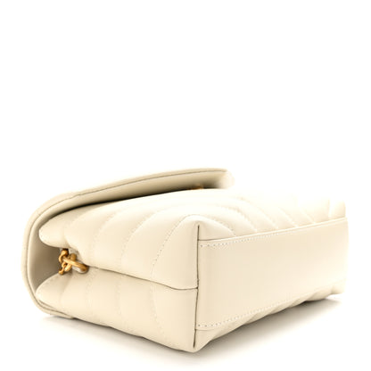 Saint Laurent Calfskin Y Quilted Monogram Toy Loulou Crossbody Bag Crema Soft 4 of 11