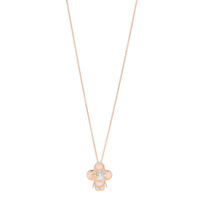 Louis Vuitton 18K White Rose Yellow Gold Diamond Vivienne Pendant Necklace 1 of 7
