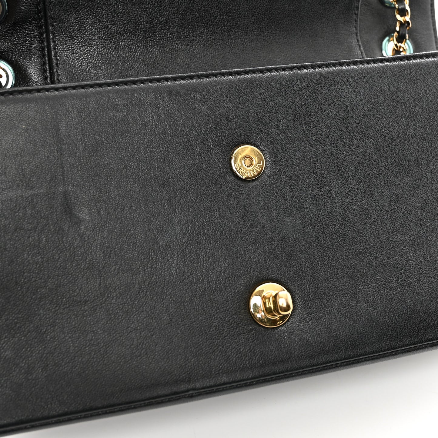 Sheepskin Quilted Small Vintage Mademoiselle Flap Black