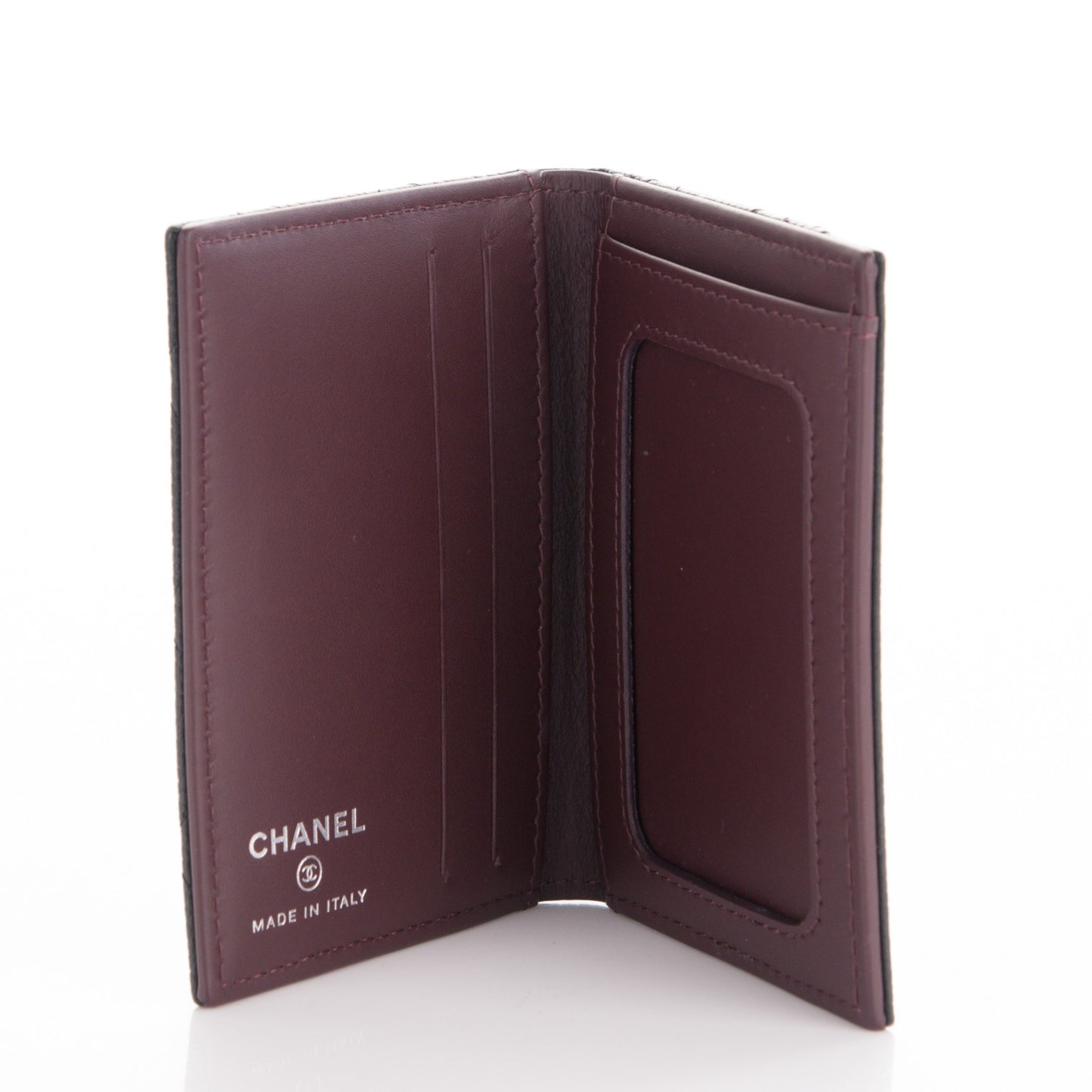 Caviar Quilted Card Holder Wallet Black