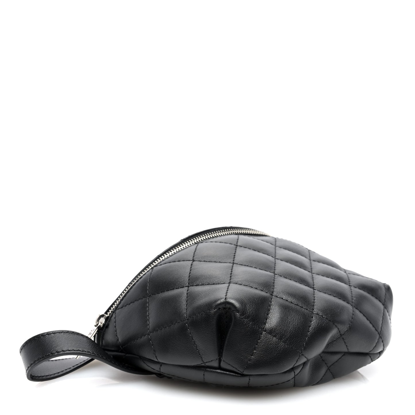Calfskin Quilted Waist Belt Bag Black