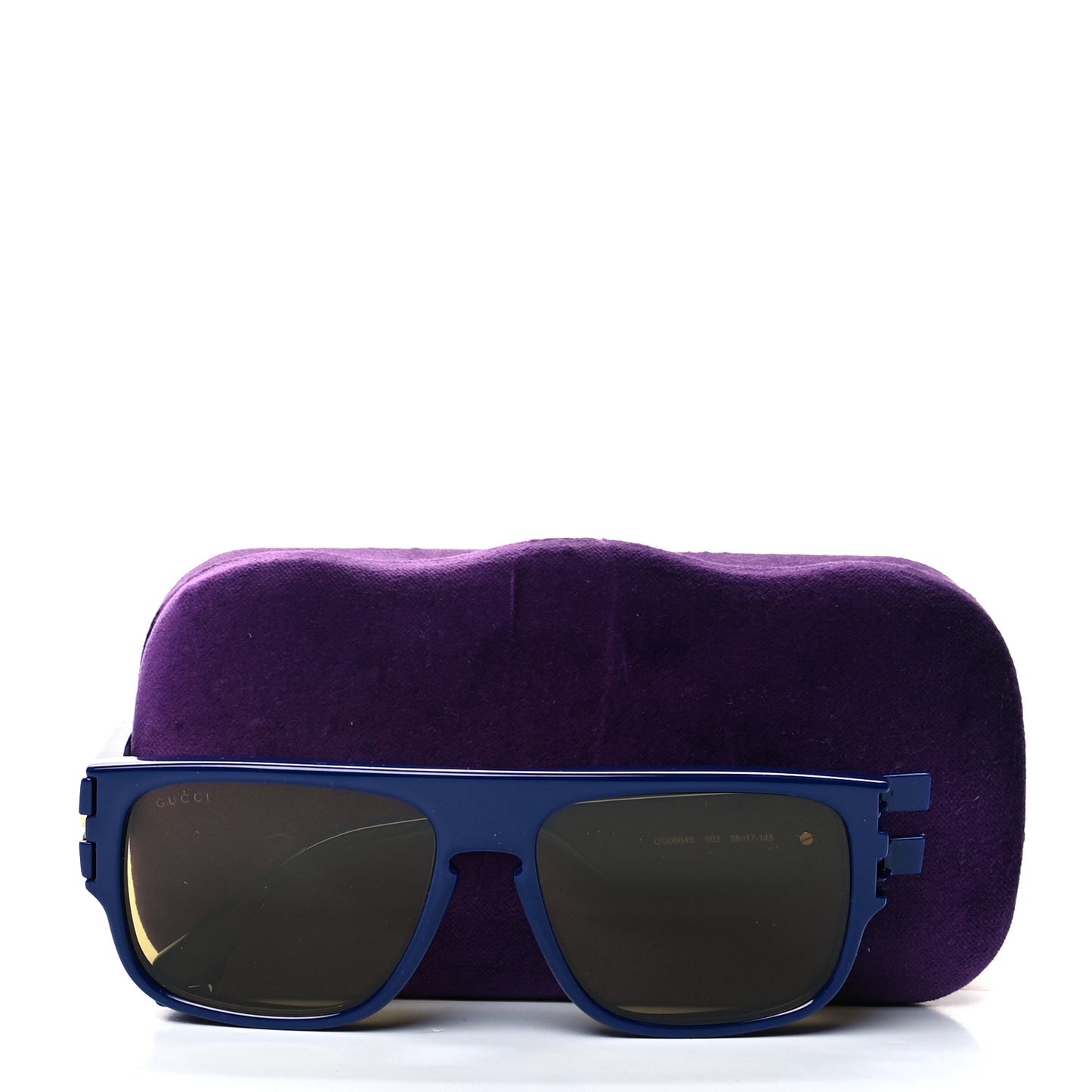 Acetate Rectangle Frame Web Sunglasses GG0664S Blue