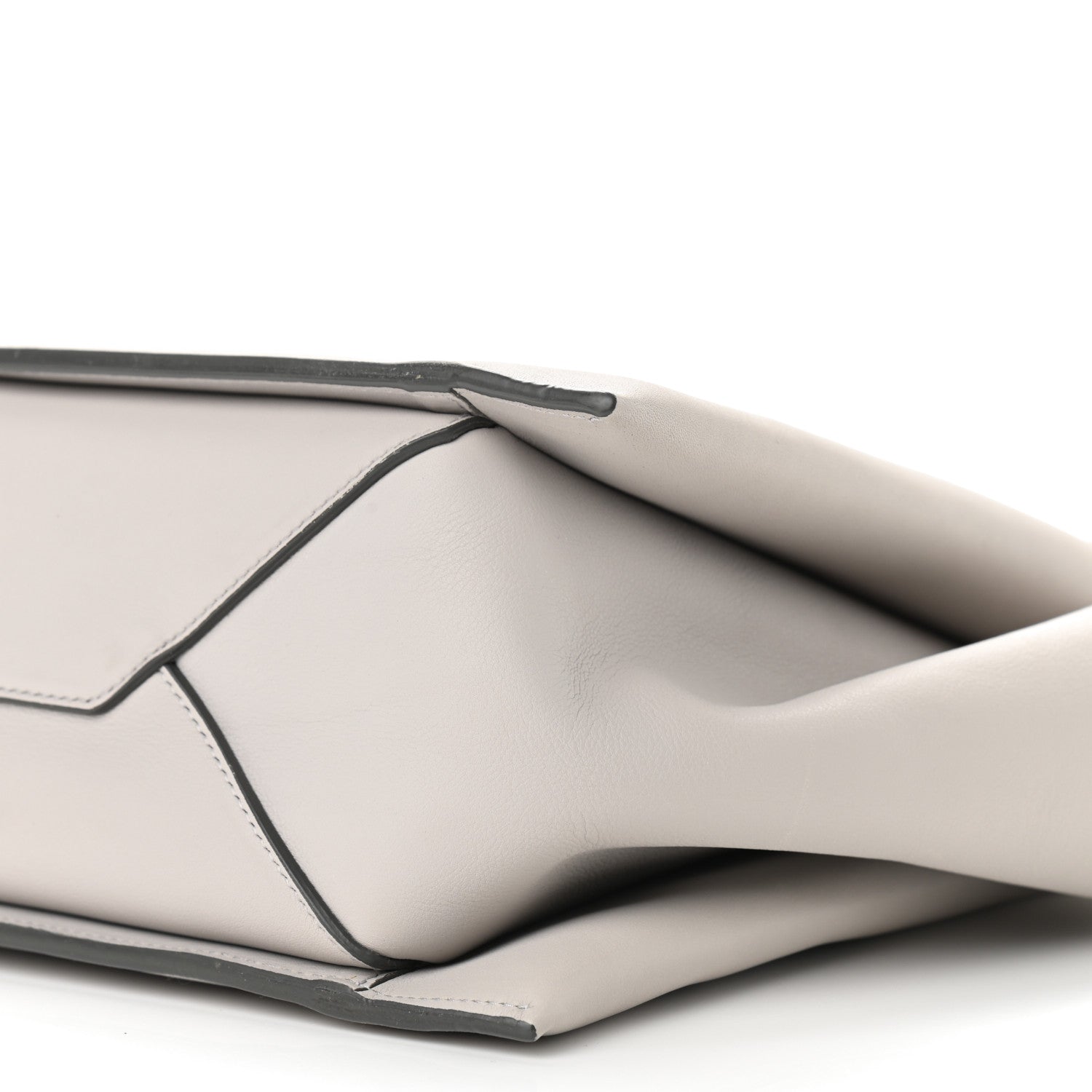 Celine Calfskin Medium Tri-Fold Bag Pearl Grey 9 of 12