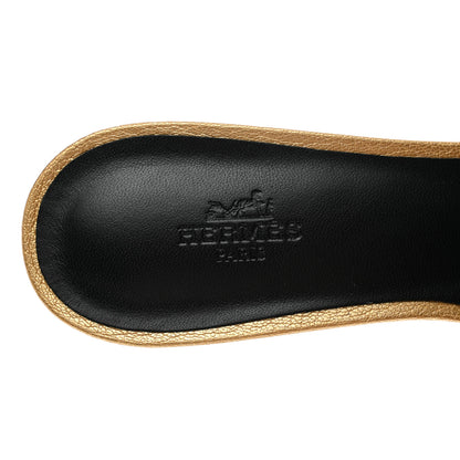 Hermes Metallic Goatskin Oasis Sandals 38.5 Dore 7 of 9