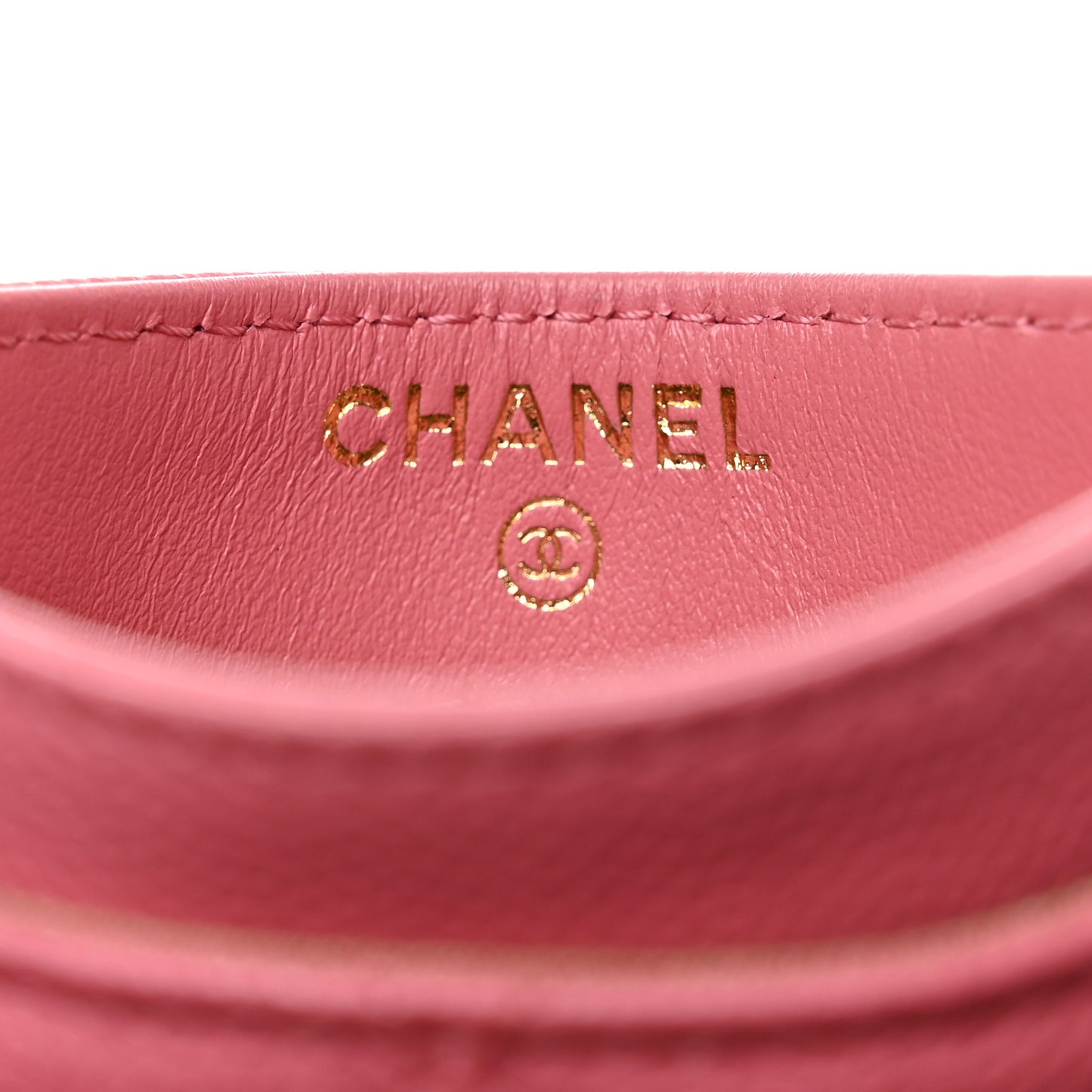Caviar Quilted Textured CC Card Holder Pink