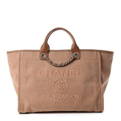 Chanel Canvas Sequin Medium Deauville Tote Ecru 1 of 10